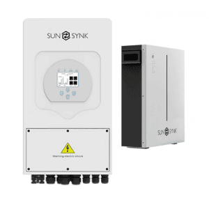 Sunsynk 5kW 1P Hybrid PV inverter 48v C/W Wifi Dongle IP65 and Sunsynk Battery LFP Wall Mount 10.65kWh 51.2V