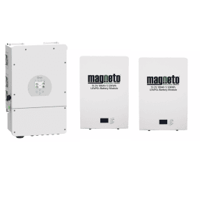 Deye 8KW Hybrid Inverter- 48V CT & WIFI Incl and 2 X Magneto Lithium LifePo4 Wall Mount 5.1kWh Battery