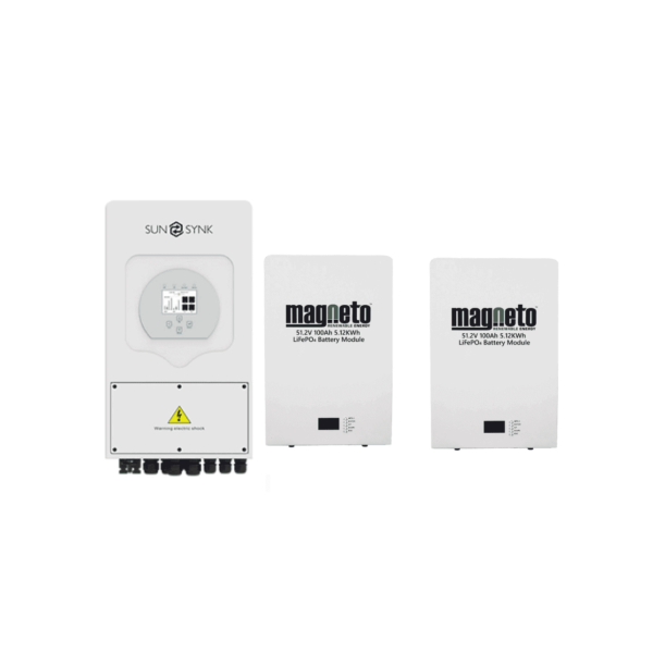 Sunsynk 5kw and 2x magneto 5.1 wall mount
