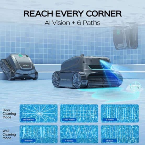 Wybot - S2 Solar Vision Smart Cordless Robotic Pool Cleaner - Image 4